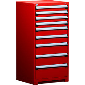 Heavy Duty Modular Cabinet, 9 Drawers, Red