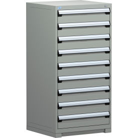 Heavy Duty Modular Cabinet, 9 Drawers, Light Gray