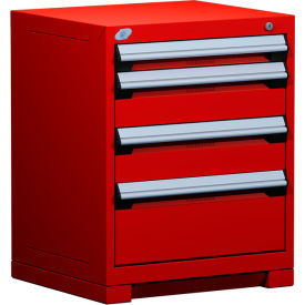 Heavy Duty Modular Cabinet, 4 Drawers, Red