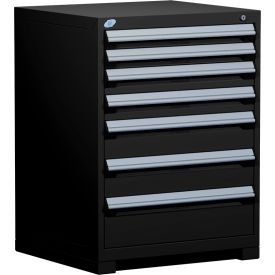 Heavy Duty Modular Cabinet, 7 Drawers, 30"W x 21"D x 40"H, Black