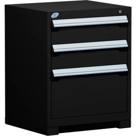 Heavy Duty Modular Drawer Cabinet 3 Drawer Bench High 24"W - Black