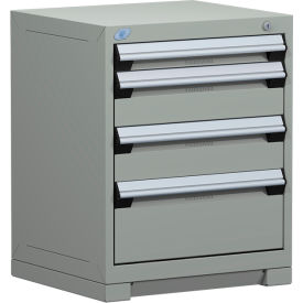Heavy Duty Modular Cabinet, 4 Drawers, Light Gray