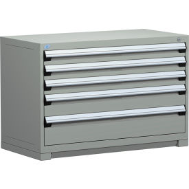 Heavy Duty Modular Drawer Cabinet 5 Drawer Bench High 48"W - Light Gray