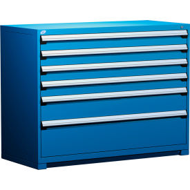 Heavy Duty Modular Drawer Cabinet 6 Drawer Counter High 60"W - Avalanche Blue