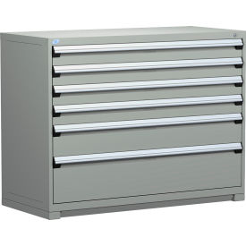 Heavy Duty Modular Drawer Cabinet 6 Drawer Counter High 60"W - Light Gray