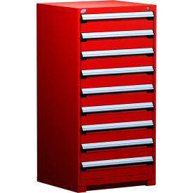 Heavy Duty Modular Cabinet, 9 Drawers, Red