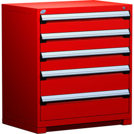 Heavy Duty Modular Cabinet, 5 Drawers, Red