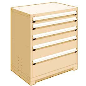 Heavy Duty Modular Cabinet, 5 Drawers, Beige