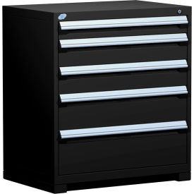 R5AEE-3807KD-091 Heavy Duty Modular Cabinet, 5 Drawers, Black