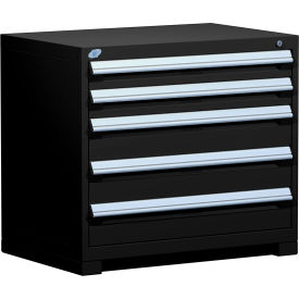 Heavy Duty Modular Cabinet, 5 Drawers, 36"W x 18"D x 32"H, Black