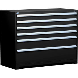 Heavy Duty Modular Cabinet, 6 Drawers, 60"W x 27"D x 46"H, Black