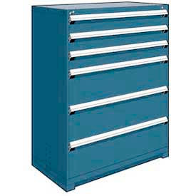 Heavy Duty Modular Cabinet, 6 Drawers, 48"W x 27"D x 60"H, Everest Blue