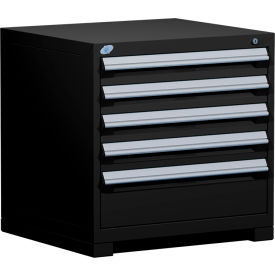 Heavy Duty Modular Cabinet, 5 Drawers, Black