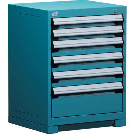 Heavy Duty Modular Drawer Cabinet 6 Drawer Bench High 24"W - Everest Blue