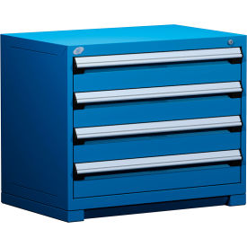 Heavy Duty Modular Cabinet, 4 Drawers, 36"W x 18"D x 30"H, Avalanche Blue