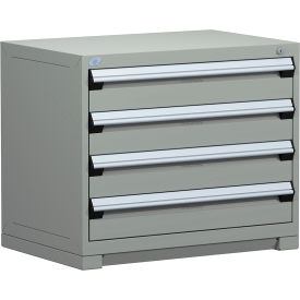 Heavy Duty Modular Cabinet, 4 Drawers, 36"W x 18"D x 30"H, Light Gray