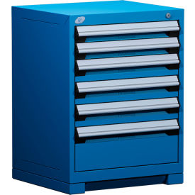 Heavy Duty Modular Drawer Cabinet 6 Drawer Bench High 24"W - Avalanche Blue