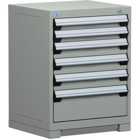 Heavy Duty Modular Drawer Cabinet 6 Drawer Bench High 24"W - Light Gray