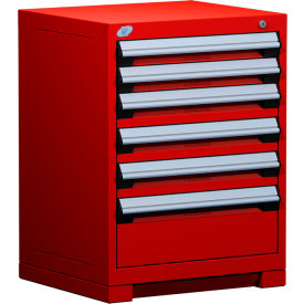 Heavy Duty Modular Drawer Cabinet 6 Drawer Bench High 24"W - Red
