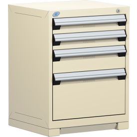 Heavy Duty Modular Cabinet, 4 Drawers, 24"W x 27"D x 32"H, Beige