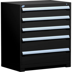 Heavy Duty Modular Cabinet, 5 Drawers, 36"W x 18"D x 40"H, Black