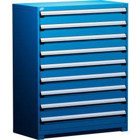 Heavy Duty Modular Cabinet, 9 Drawers, 48"W x 24"D x 60"H, Avalanche Blue