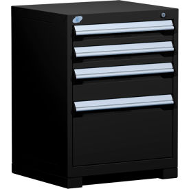Heavy Duty Modular Cabinet, 4 Drawers, 24"W x 21"D x 32"H, Black