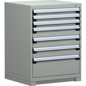 Heavy Duty Modular Cabinet, 7 Drawers, Light Gray