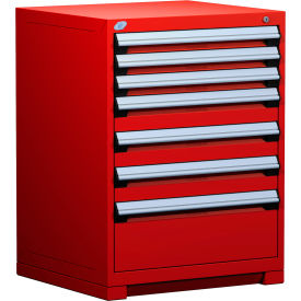 Heavy Duty Modular Cabinet, 7 Drawers, Red