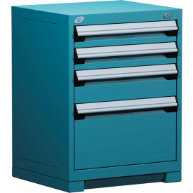 Heavy Duty Modular Cabinet, 4 Drawers, 24"W x 27"D x 32"H, Everest Blue