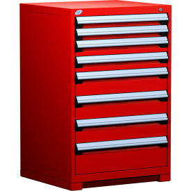 Heavy Duty Modular Cabinet, 8 Drawers, 30"W x 27"D x 46"H, Red