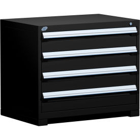 Heavy Duty Modular Cabinet, 4 Drawers, Black