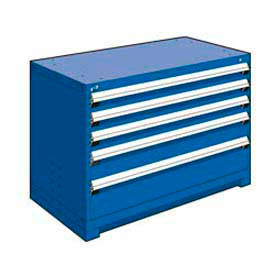 Heavy Duty Modular Cabinet, 5 Drawers, 48"W x 27"D x 32"H, Avalanche Blue