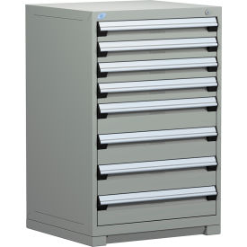 Heavy Duty Modular Cabinet, 8 Drawers, Light Gray