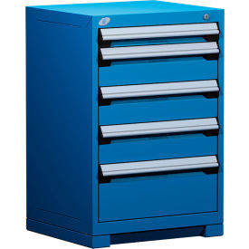 Heavy Duty Modular Cabinet, 5 Drawers, 24"W x 21"D x 36"H, Avalanche Blue