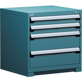 Heavy Duty Modular Drawer Cabinet 4 Drawer Bench High 30"W - Everest Blue