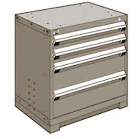 Heavy Duty Modular Drawer Cabinet 4 Drawer Bench High 30"W - Light Gray