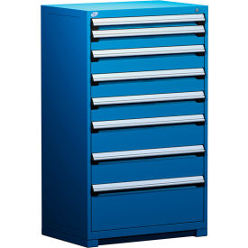 Heavy Duty Modular Cabinet, 8 Drawers, 36"W x 18"D x 60"H, Avalanche Blue