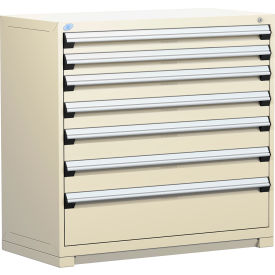 Heavy Duty Modular Cabinet, 7 Drawers, 48"W x 24"D x 46"H, Beige