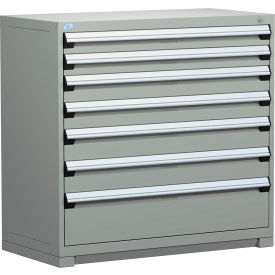 Heavy Duty Modular Cabinet, 7 Drawers, 48"W x 24"D x 46"H, Light Gray