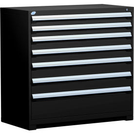 Heavy Duty Modular Cabinet, 7 Drawers, 48"W x 24"D x 46"H, Black