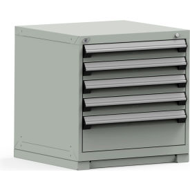 Heavy Duty Modular Cabinet, 5 Drawers, Light Gray