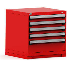 Heavy Duty Modular Cabinet, 5 Drawers, Red