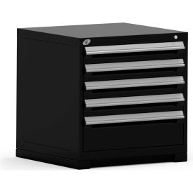 Heavy Duty Modular Cabinet, 5 Drawers, Black