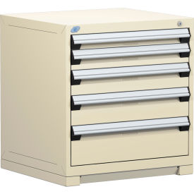 Heavy Duty Modular Cabinet, 5 Drawers, 30"W x 27"D x 32"H, Beige