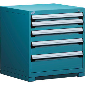 Heavy Duty Modular Cabinet, 5 Drawers, 30"W x 27"D x 32"H, Everest Blue