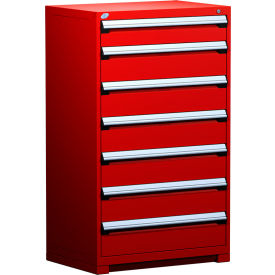 Heavy Duty Modular Cabinet, 7 Drawers, 36"W x 18"D x 60"H, Red
