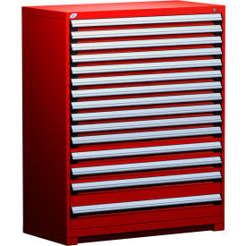 Heavy Duty Modular Drawer Cabinet 15 Drawer Full Height 48"W - Red