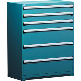 Heavy Duty Modular Cabinet, 6 Drawers, 48"W x 24"D x 60"H, Everest Blue