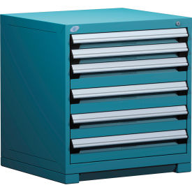 Heavy Duty Modular Drawer Cabinet 6 Drawer Bench High 30"W - Everest Blue